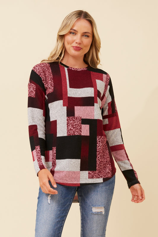 FLORENCE TOP - BURGUNDY