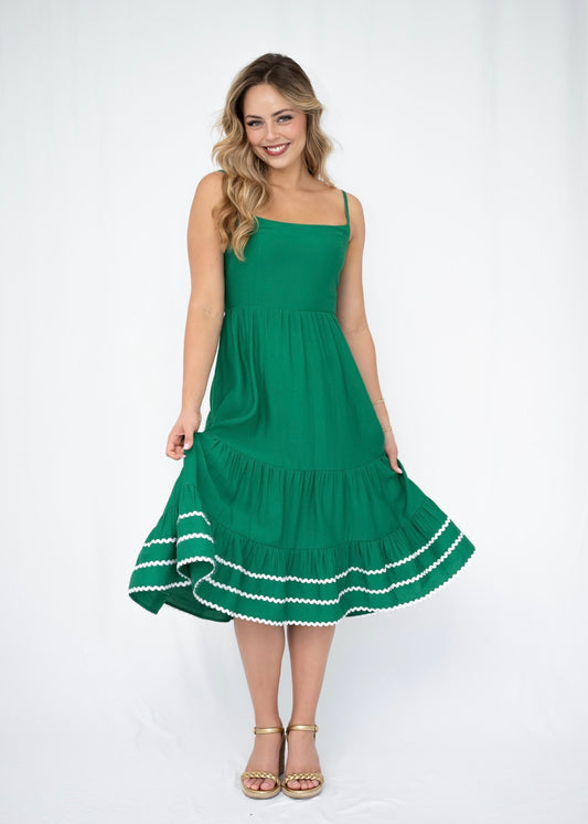 AUDRINA MIDI DRESS - GREEN