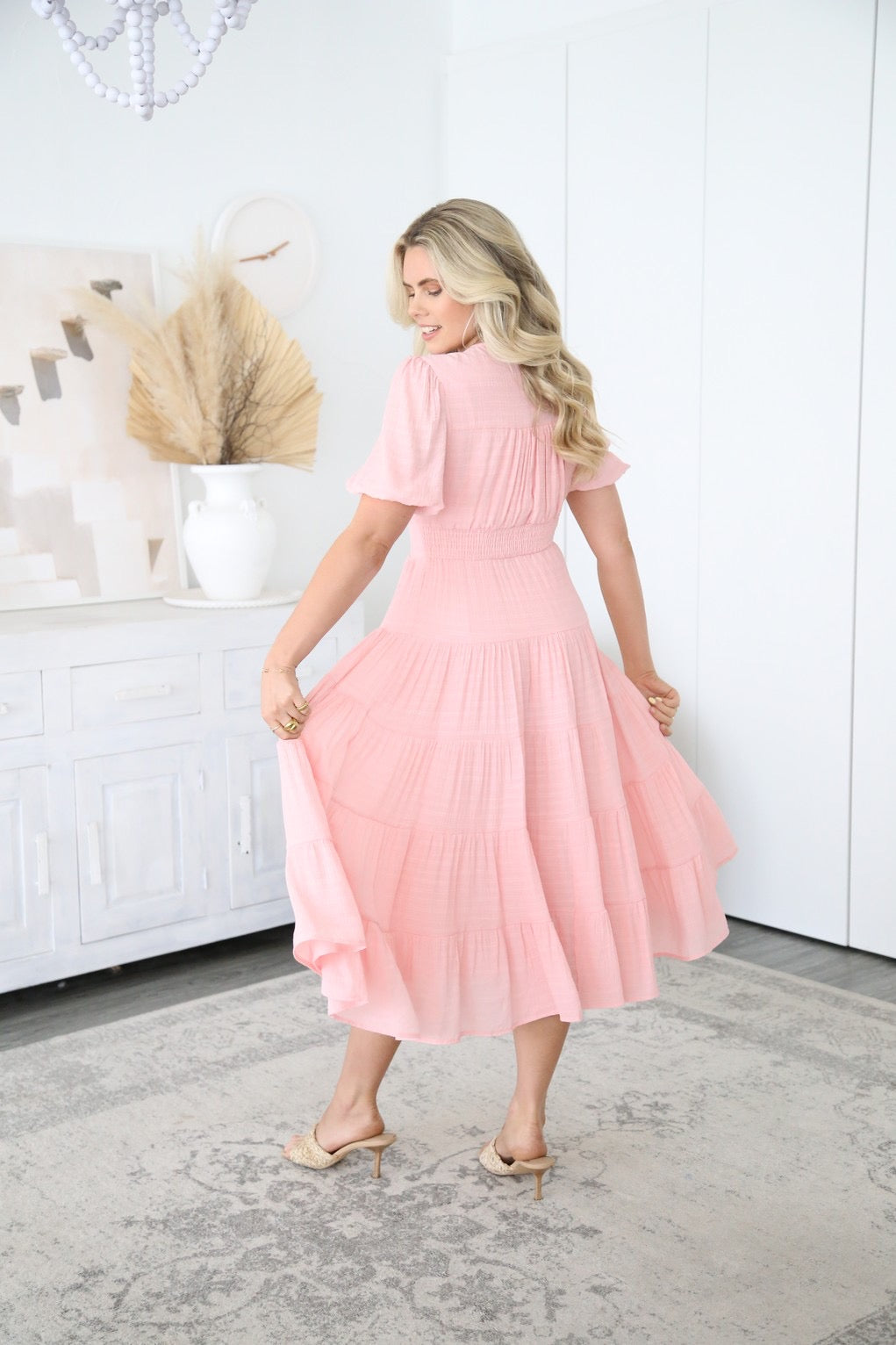 NELLIE MIDI DRESS - SOFT PINK