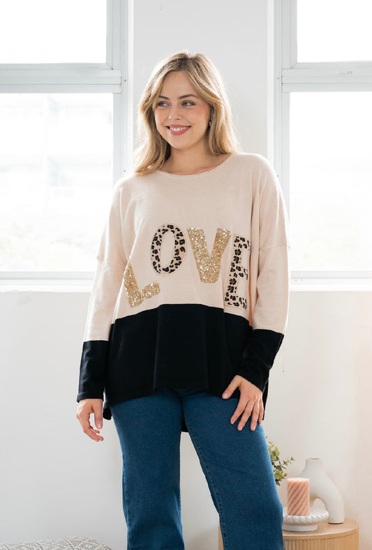 LOVE KNIT JUMPER - BEIGE