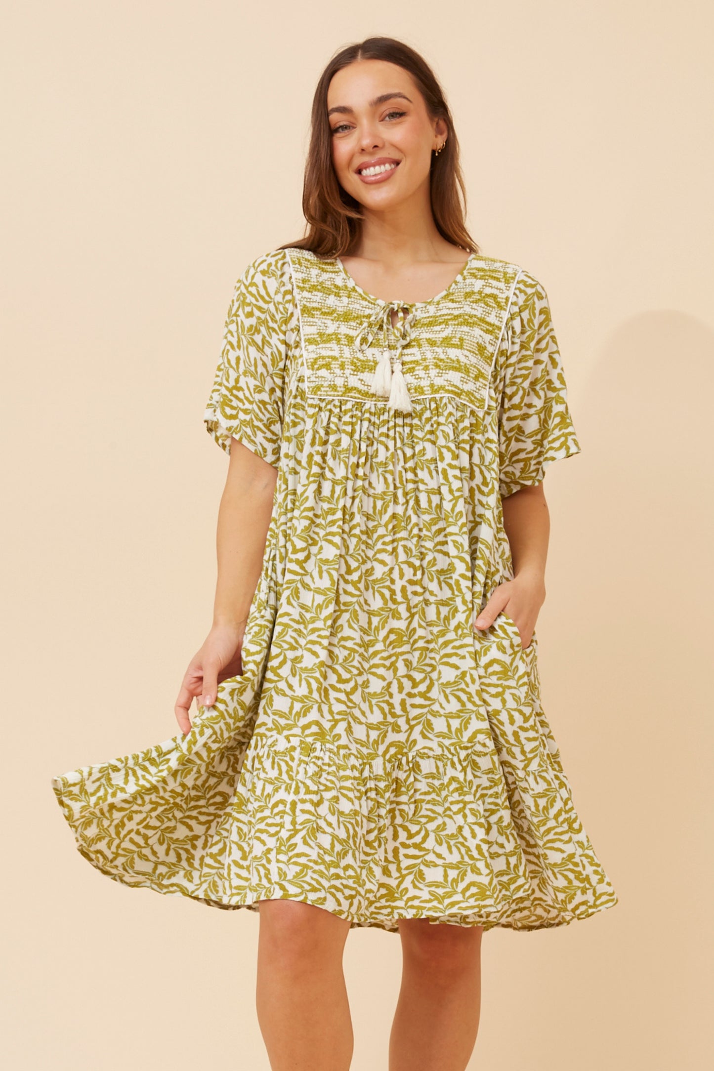 JUDIE MINI DRESS - CHARTREUSE