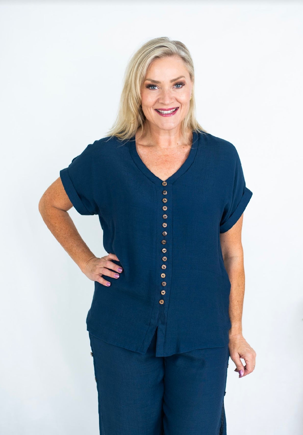 BRONWYN TOP - NAVY