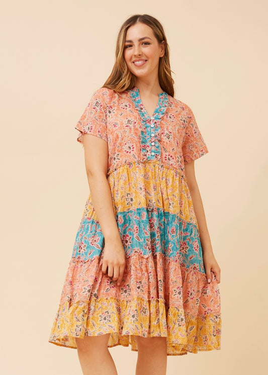 KEISHA MINI DRESS - CORAL