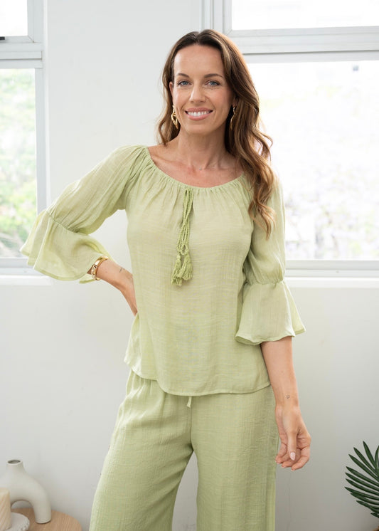 GWEN TOP- LIGHT SAGE