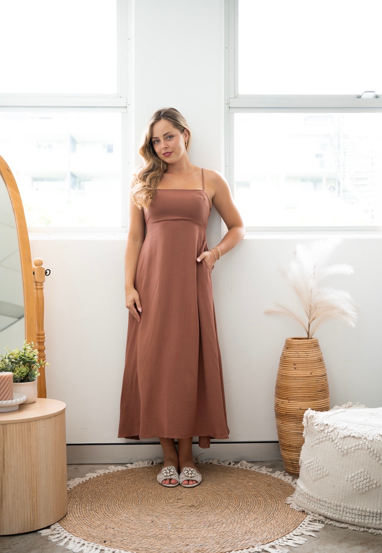 TRIXIE MAXI DRESS - CHOCOLATE