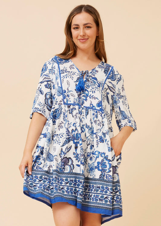 NICOLETTE MINI DRESS - BLUE