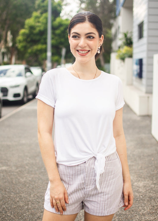 SADIE SHORT-SLEEVE TOP - WHITE