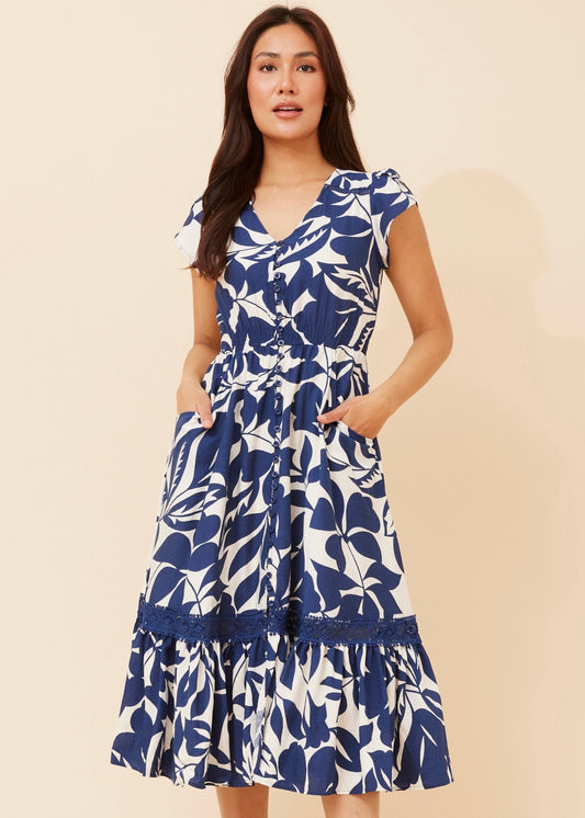 CASSIDY MIDI DRESS - DARK BLUE