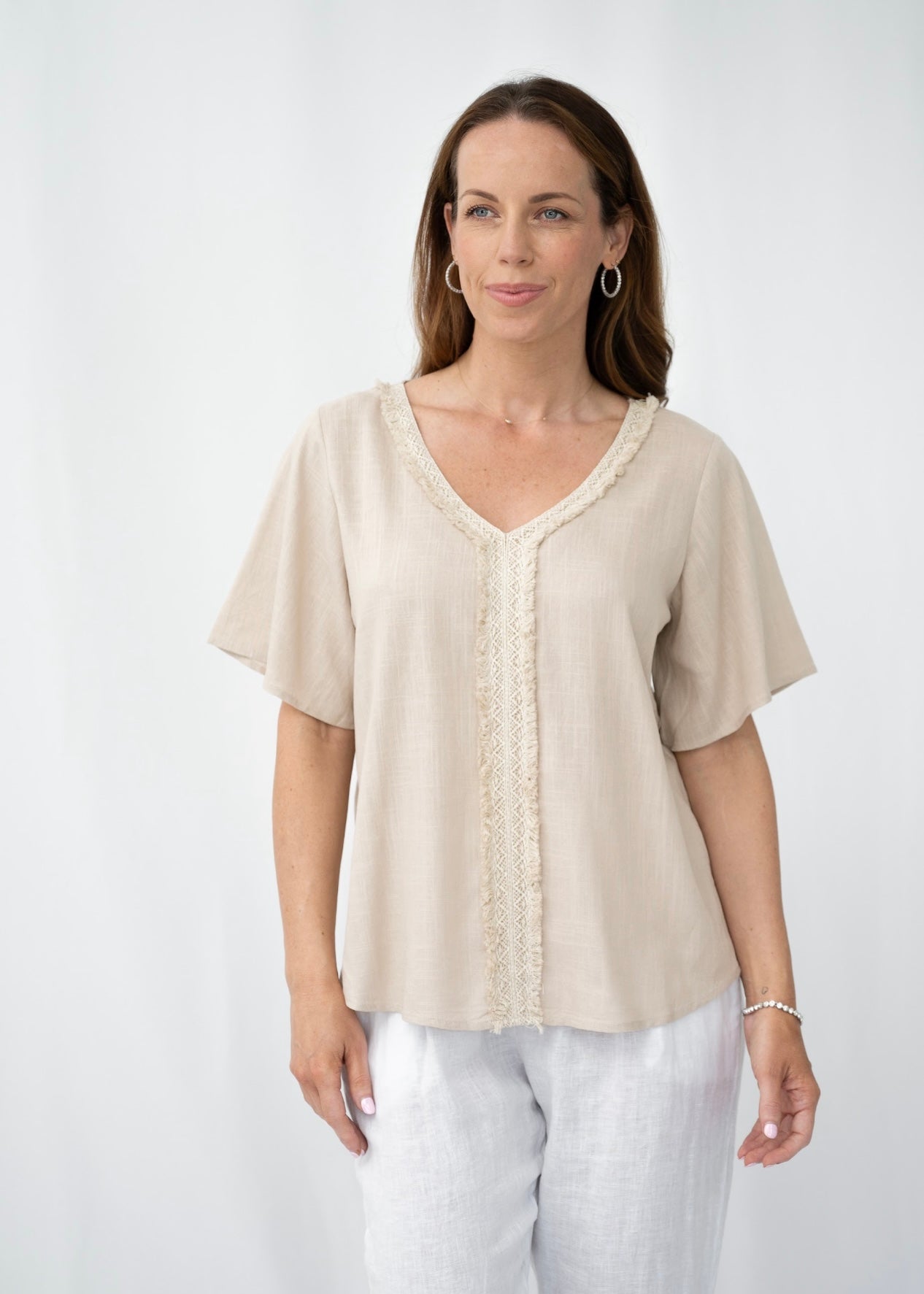 EVELYN TOP - TAUPE