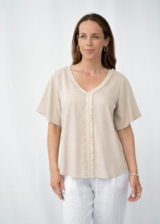 EVELYN TOP - TAUPE