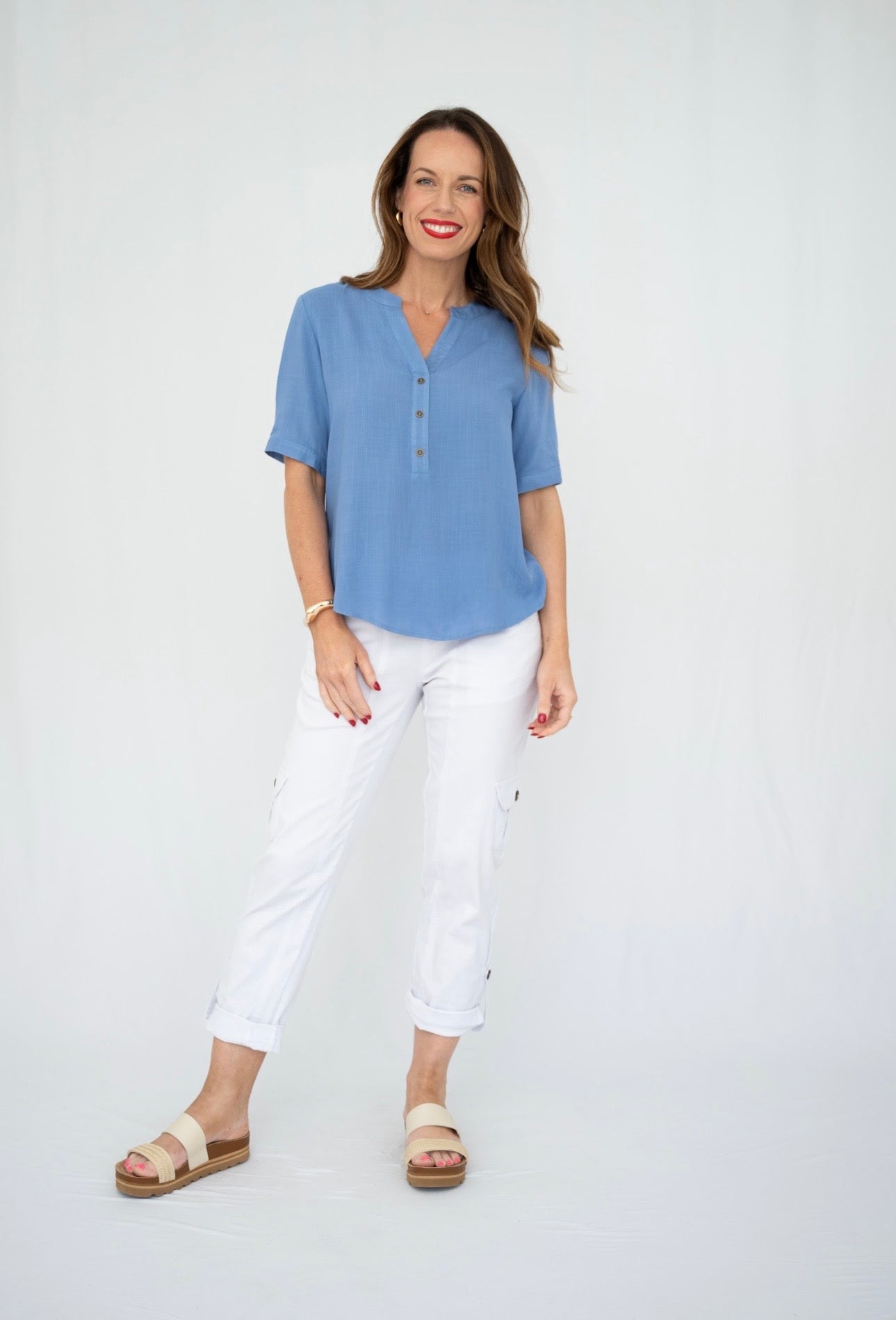 CARRIE TOP - CORNFLOWER