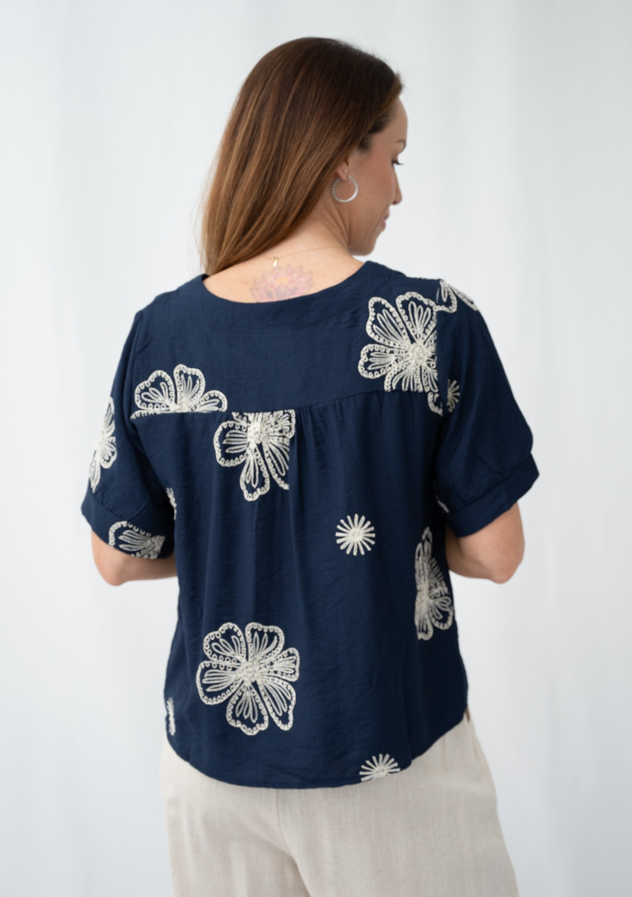 MALLORIE TOP - NAVY
