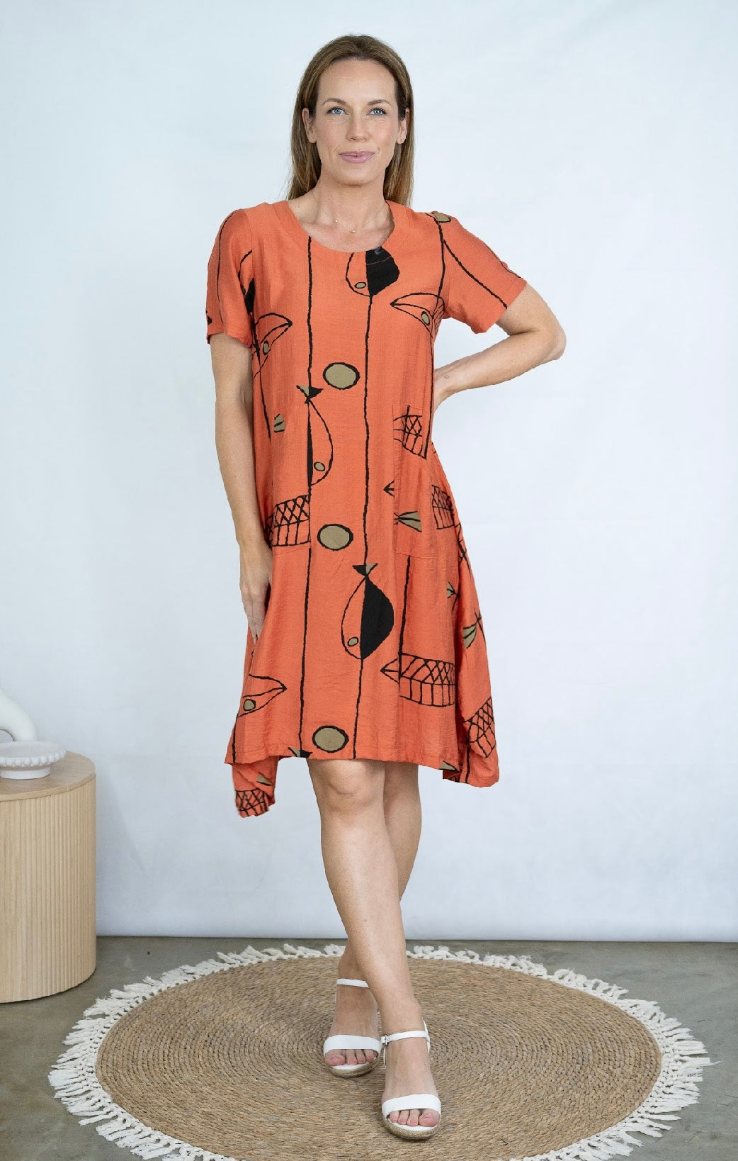 SHAMANO MINI DRESS - RUST