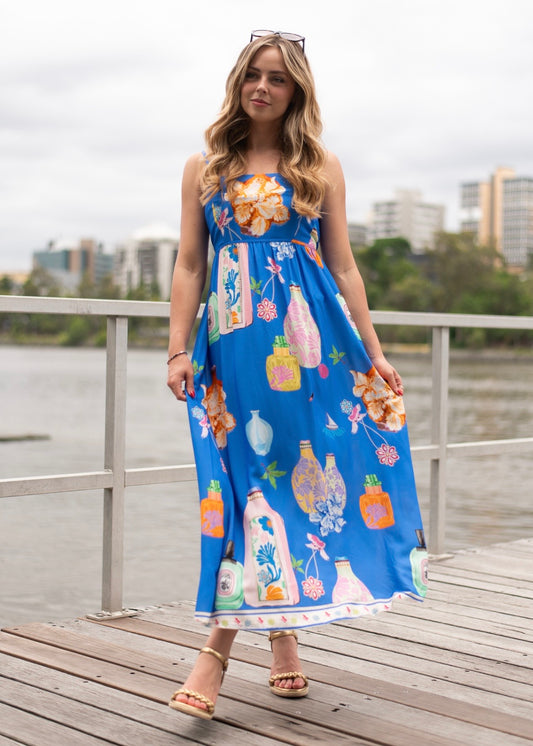 MALINA MAXI DRESS - BLUE