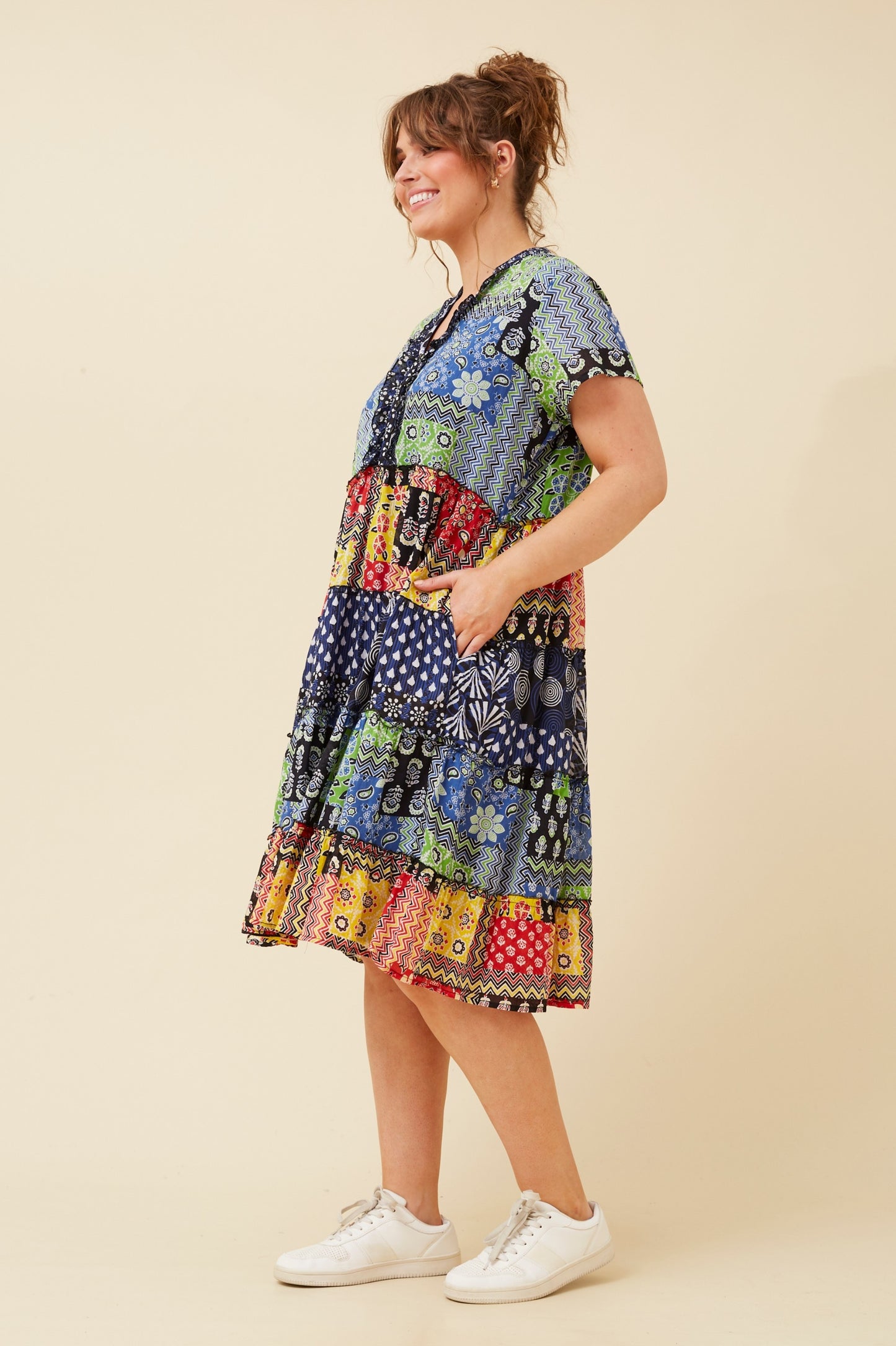 KEISHA MINI DRESS - MULTI BLUE