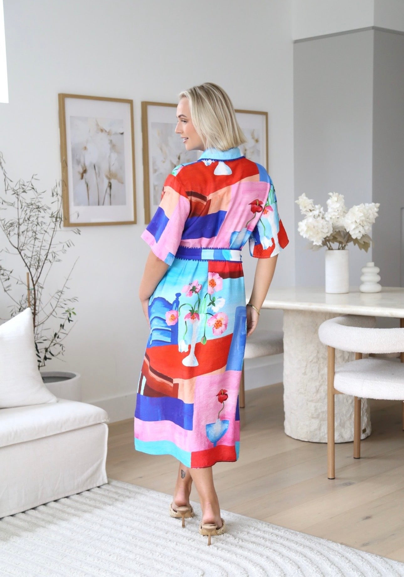 MADDY BELTED MIDI DRESS