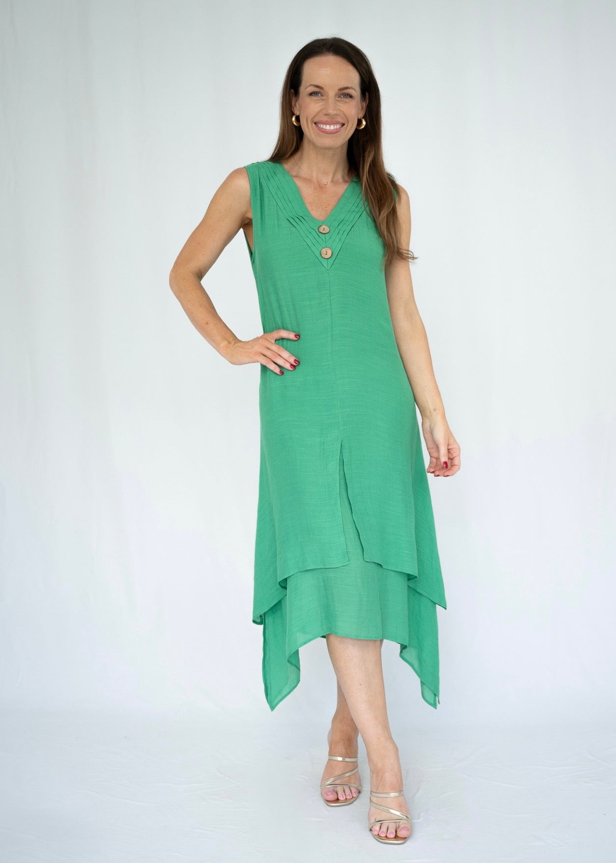 VIVIEN MIDI DRESS - GREEN