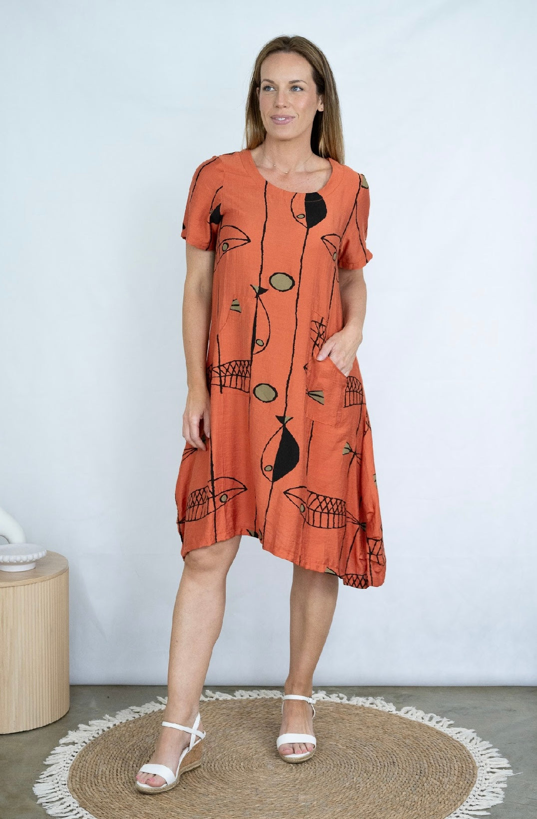 SHAMANO MINI DRESS - RUST