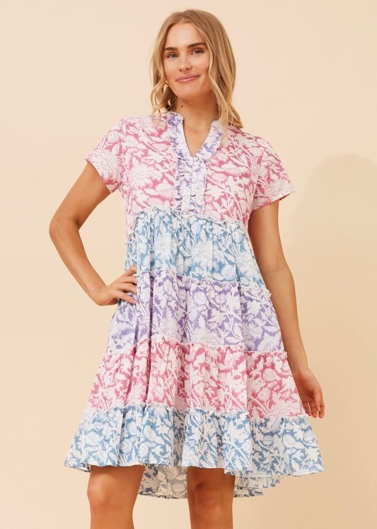 KEISHA MINI DRESS - MULTI PINK