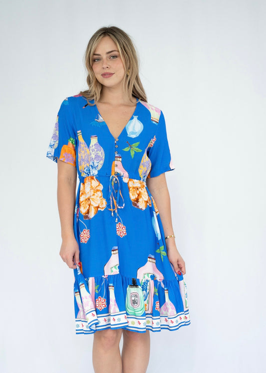 MALINA MINI DRESS - BLUE