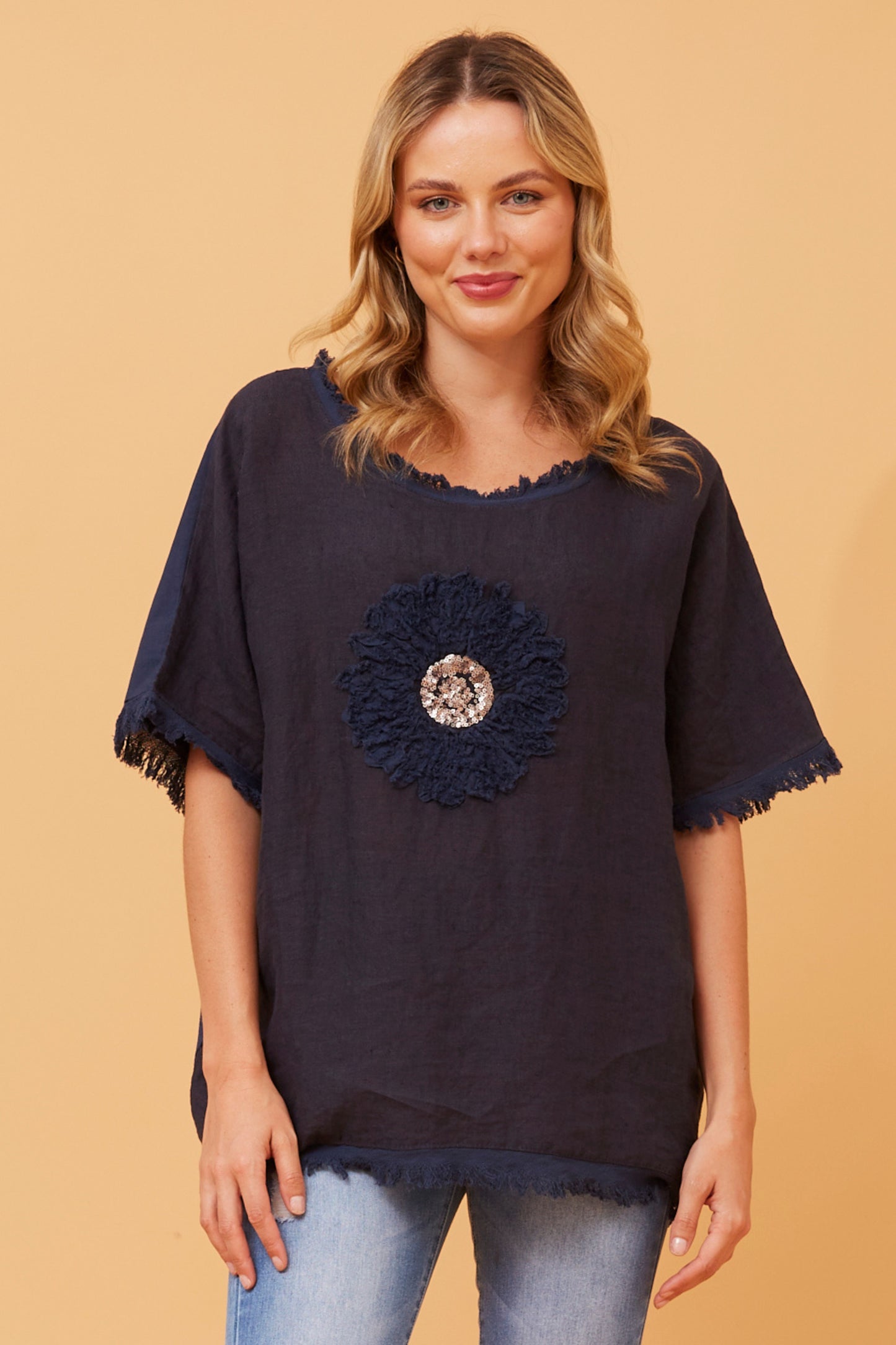 LAUREN TOP- NAVY