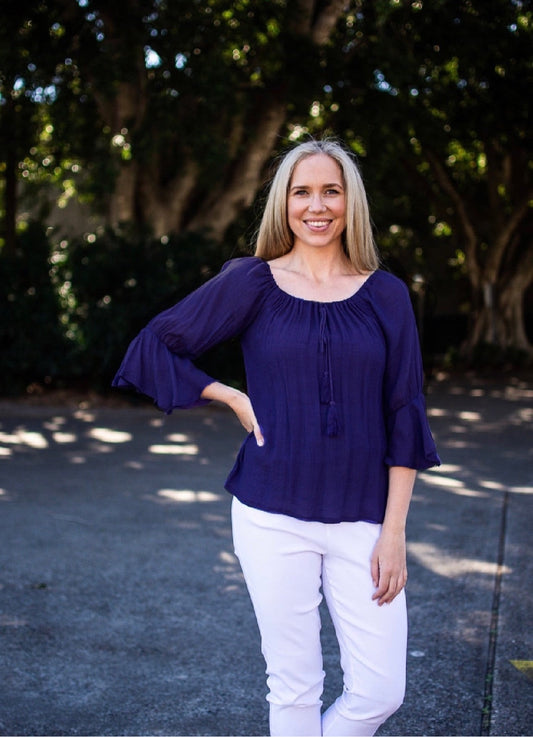 GWEN TOP - NAVY