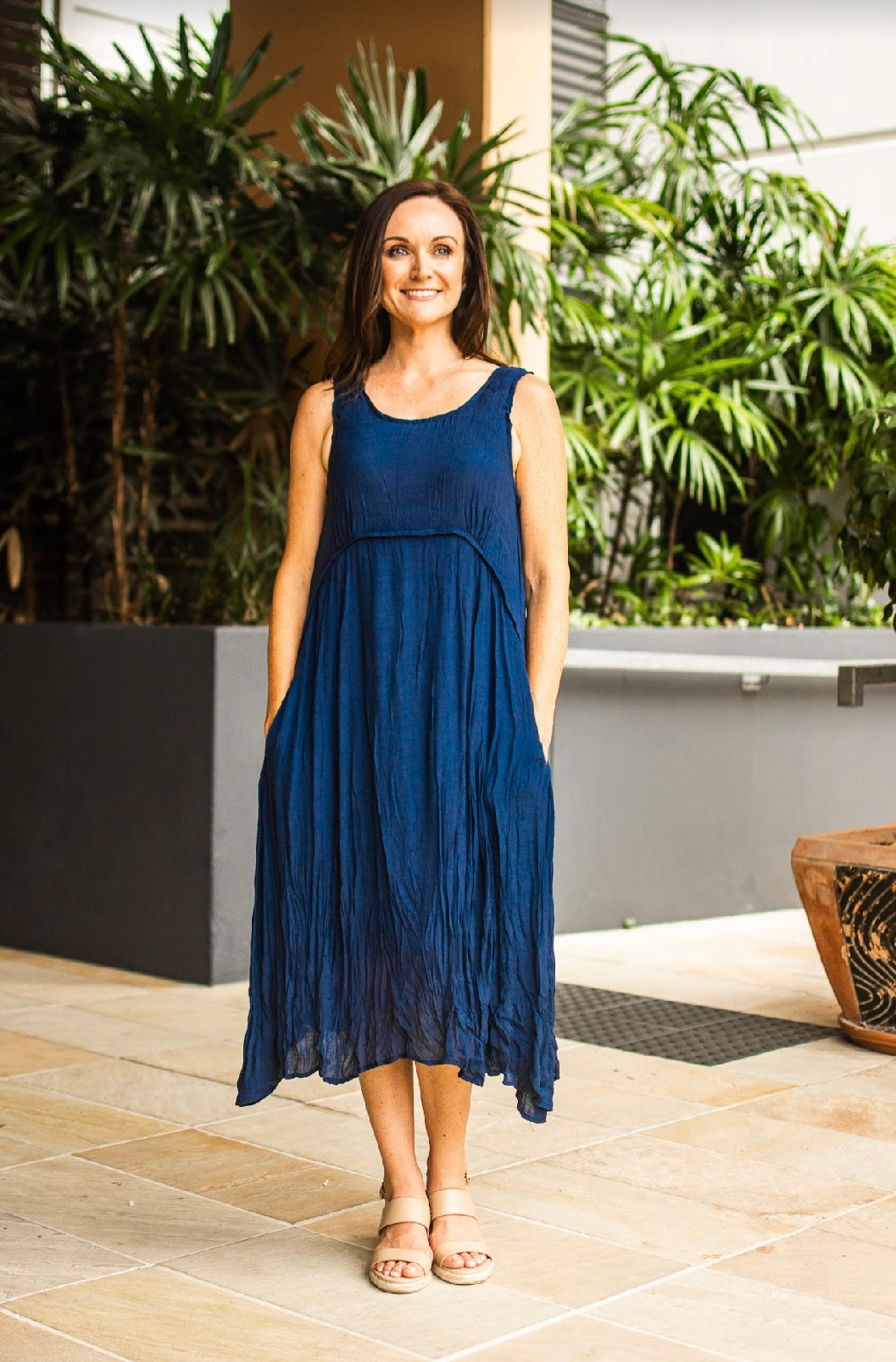 CATHERINE MIDI DRESS - NAVY