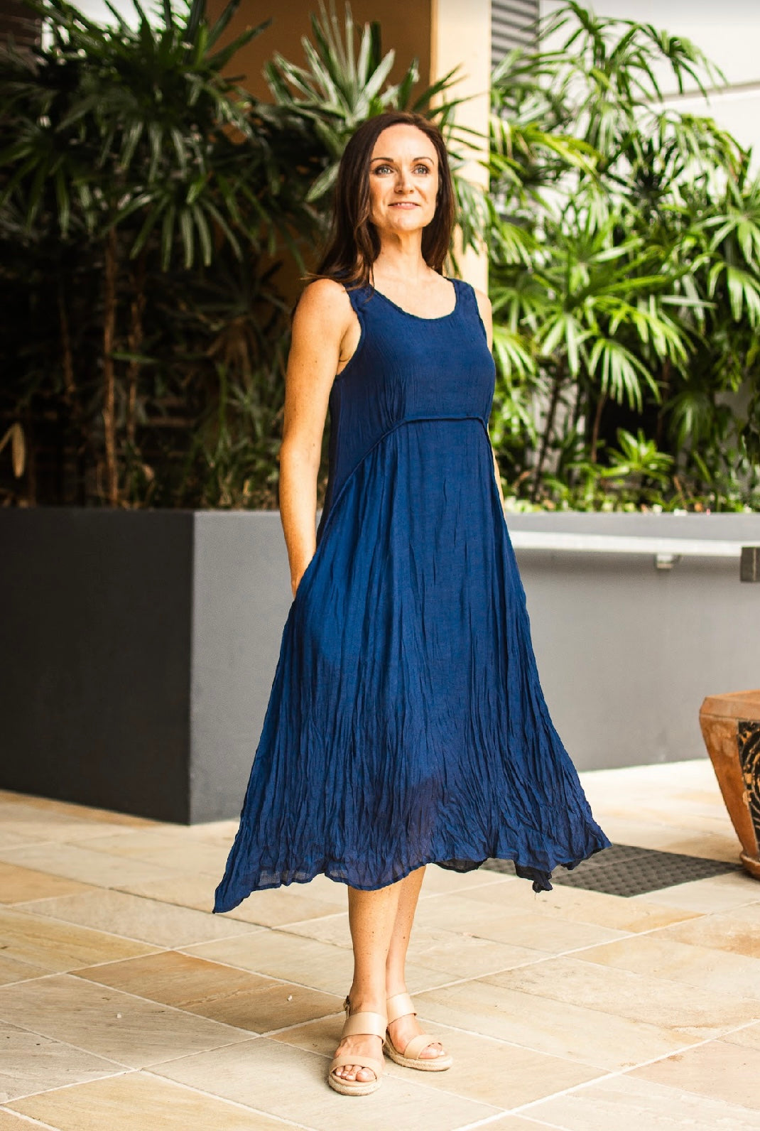 CATHERINE MIDI DRESS - NAVY