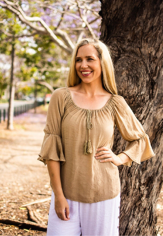 GWEN TOP - BEIGE